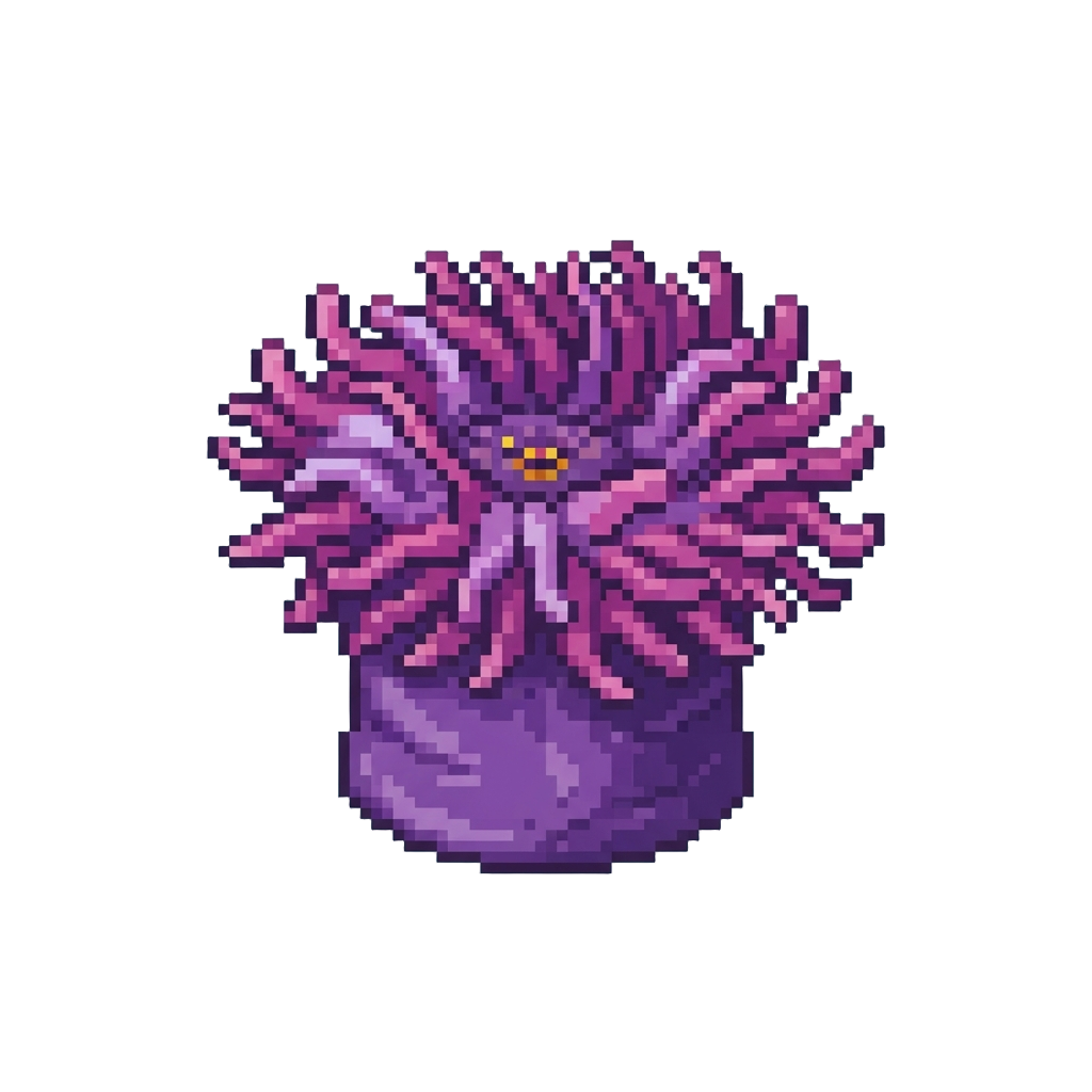 A Floating Purple Sea Anemone