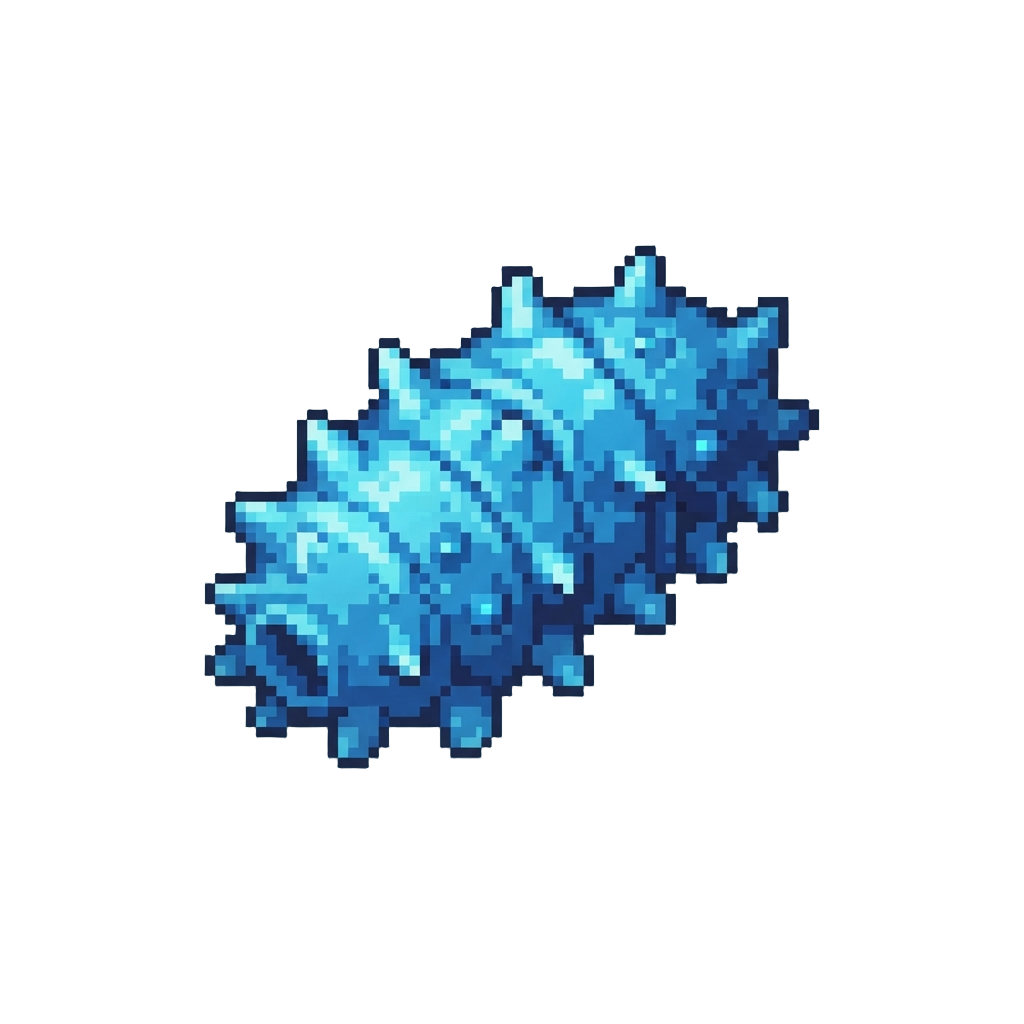 A Glowing Blue Sea Cucumber