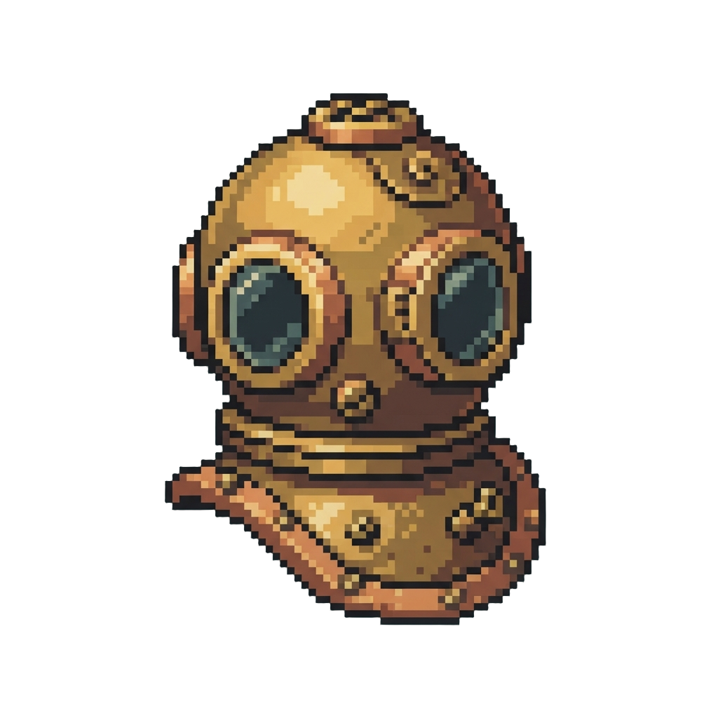 A Vintage Diving Helmet Emblem