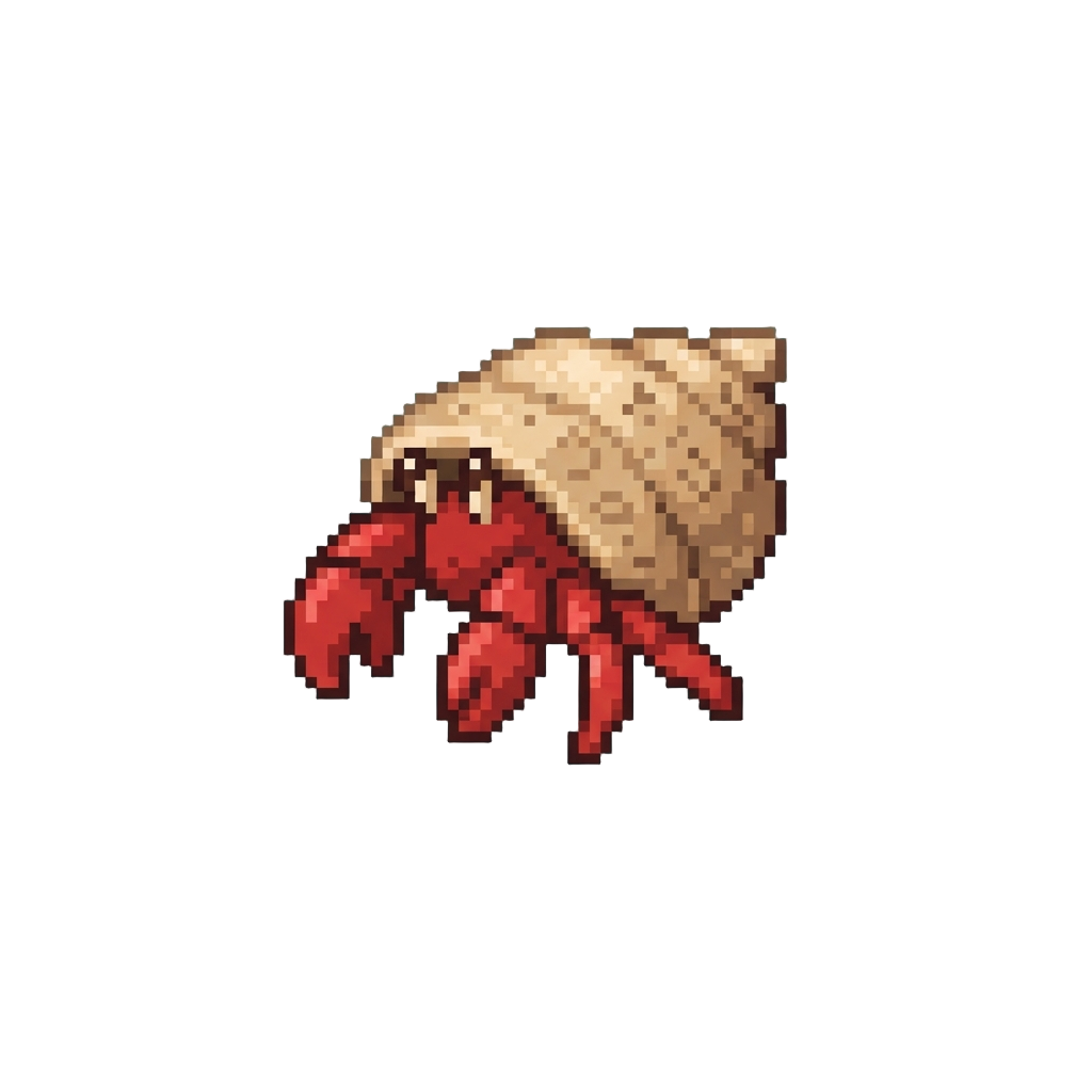 A Tiny Red Hermit Crab