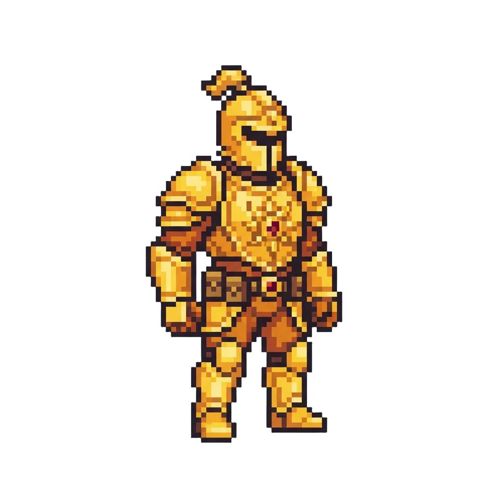 A Radiant Solar Gold Ranger Suit with an Ornate Sun-crest Chest Plate