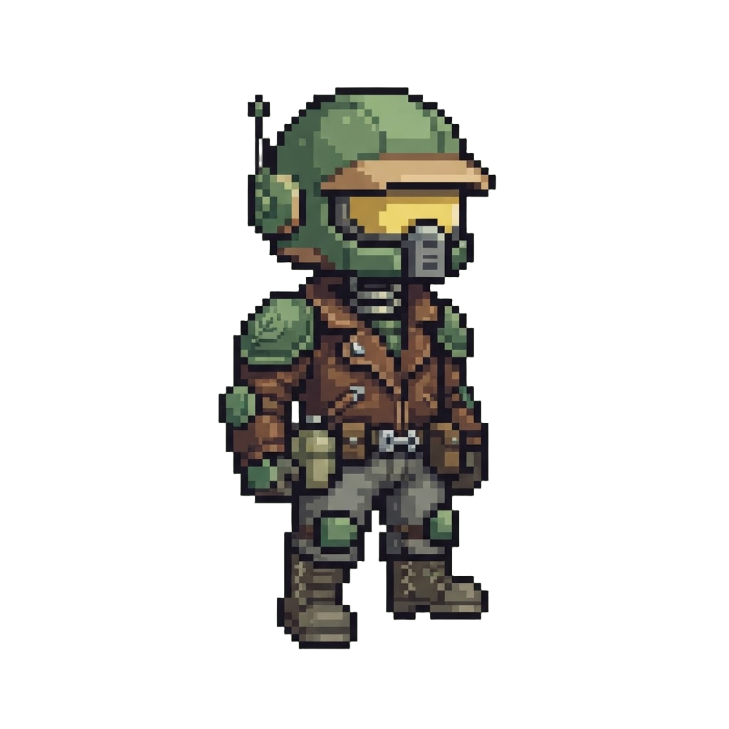 A Ranger Suit with an Oversized Bobblehead Helmet