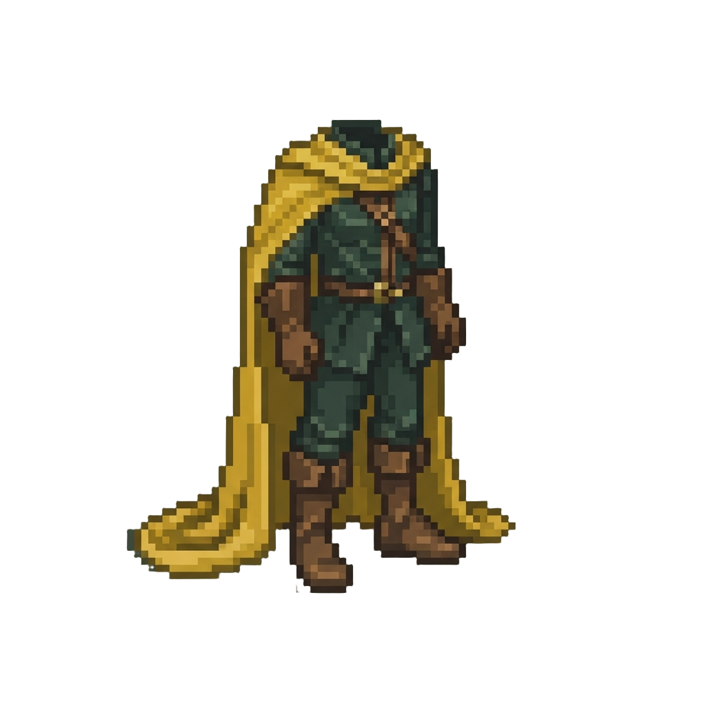 A Ranger Suit with a Golden Cape That Is Way Too Long and Trips Them Up