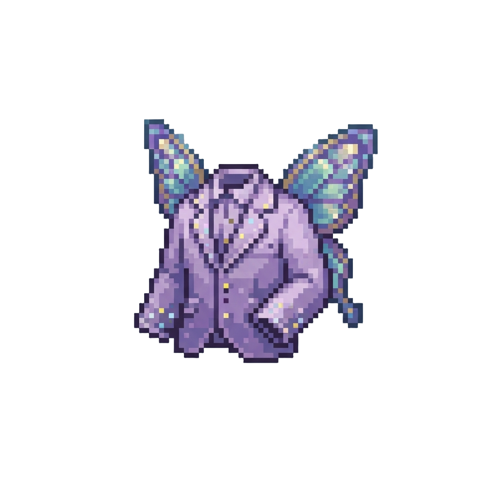 Iridescent Butterfly Wings and Star-dusted Lavender Suit