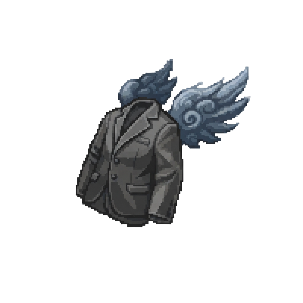 Storm Cloud Wings and Charcoal Suit