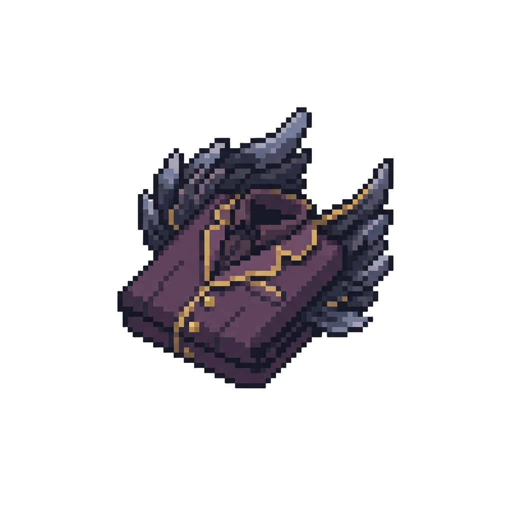 Dusk Feather Wings and Dark Plum Suit
