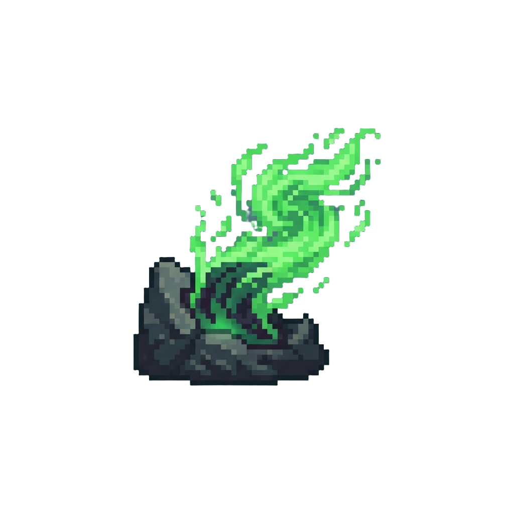 A Glowing Green Soul-drain Eruption