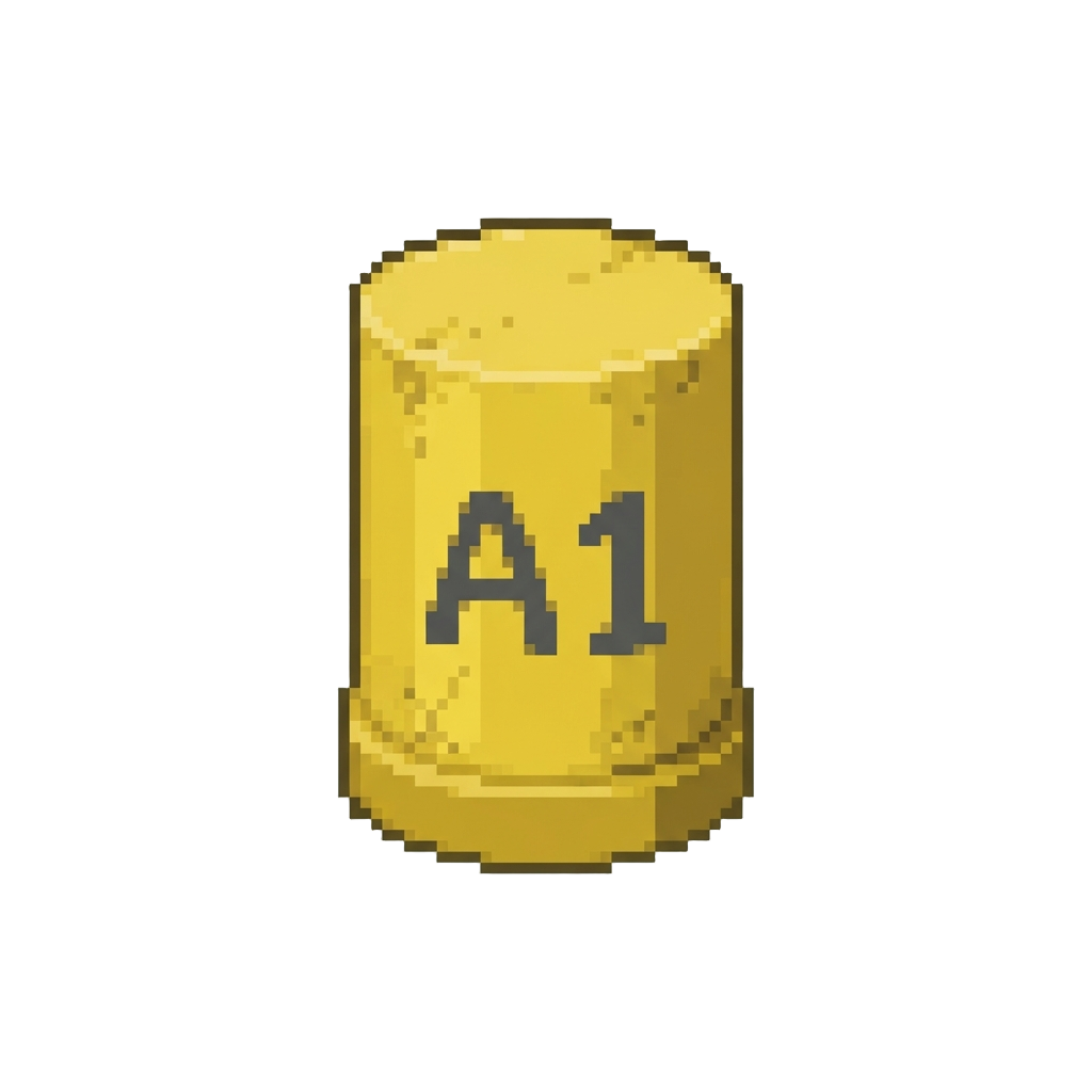 A Yellow Concrete Pillar Marked 'a1'