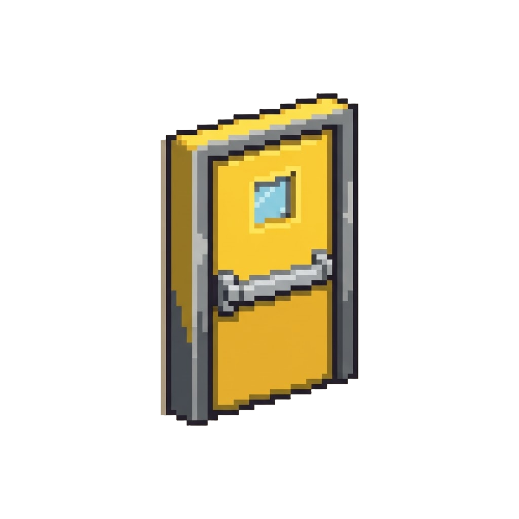 A Yellow Industrial Exit Door