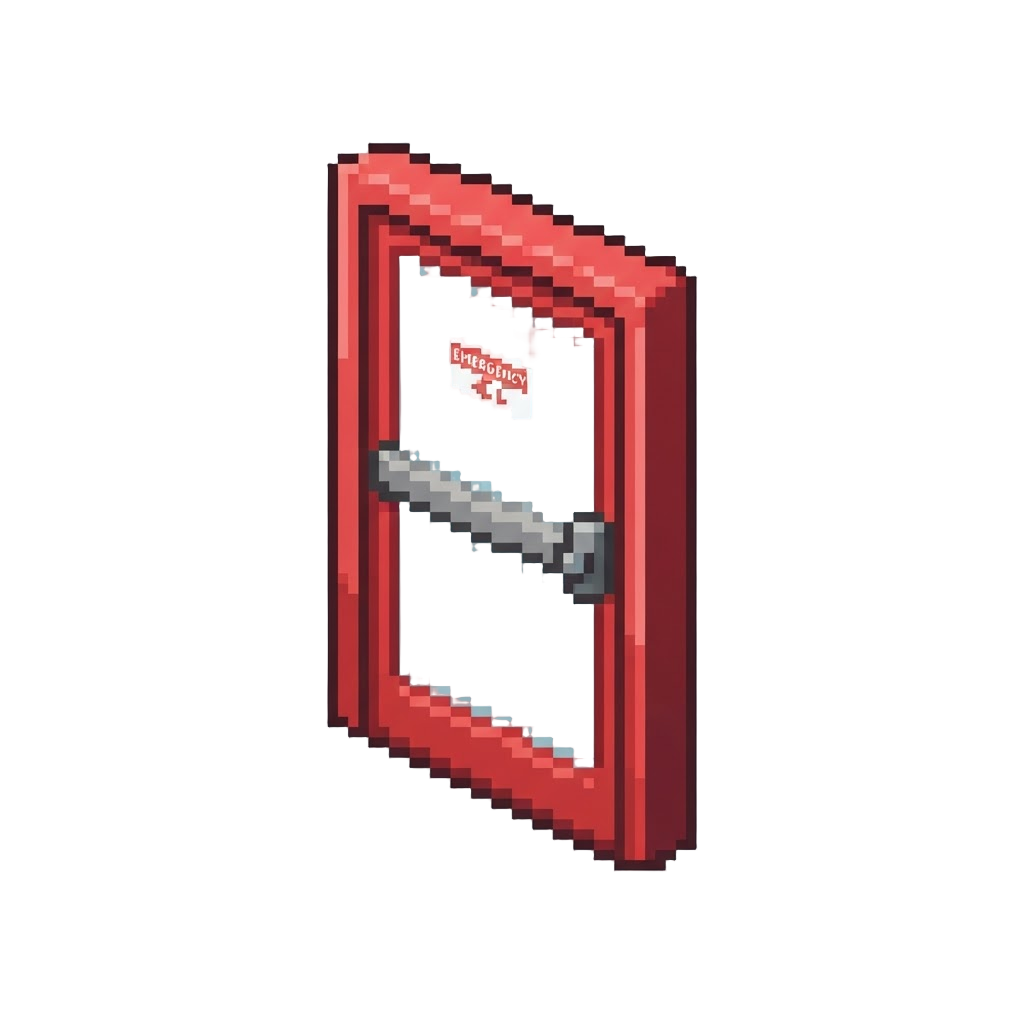 A Bright Glass Emergency Door