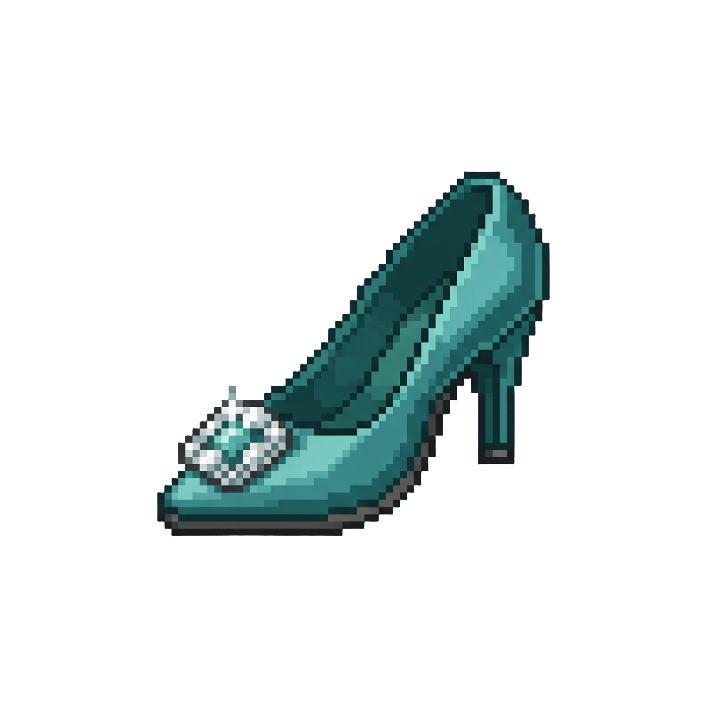 Emerald Satin Pumps with Diamond Buckles