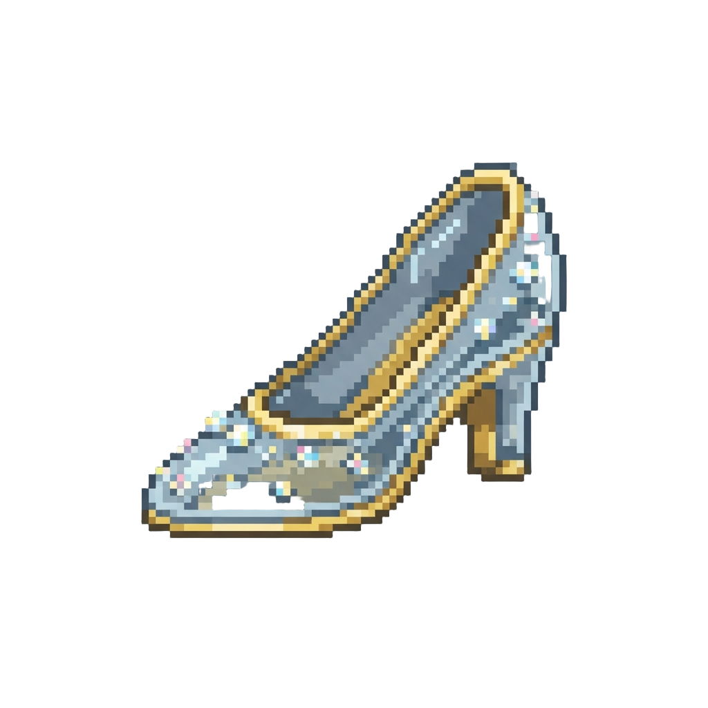Golden Crystal-encrusted Glass Slippers