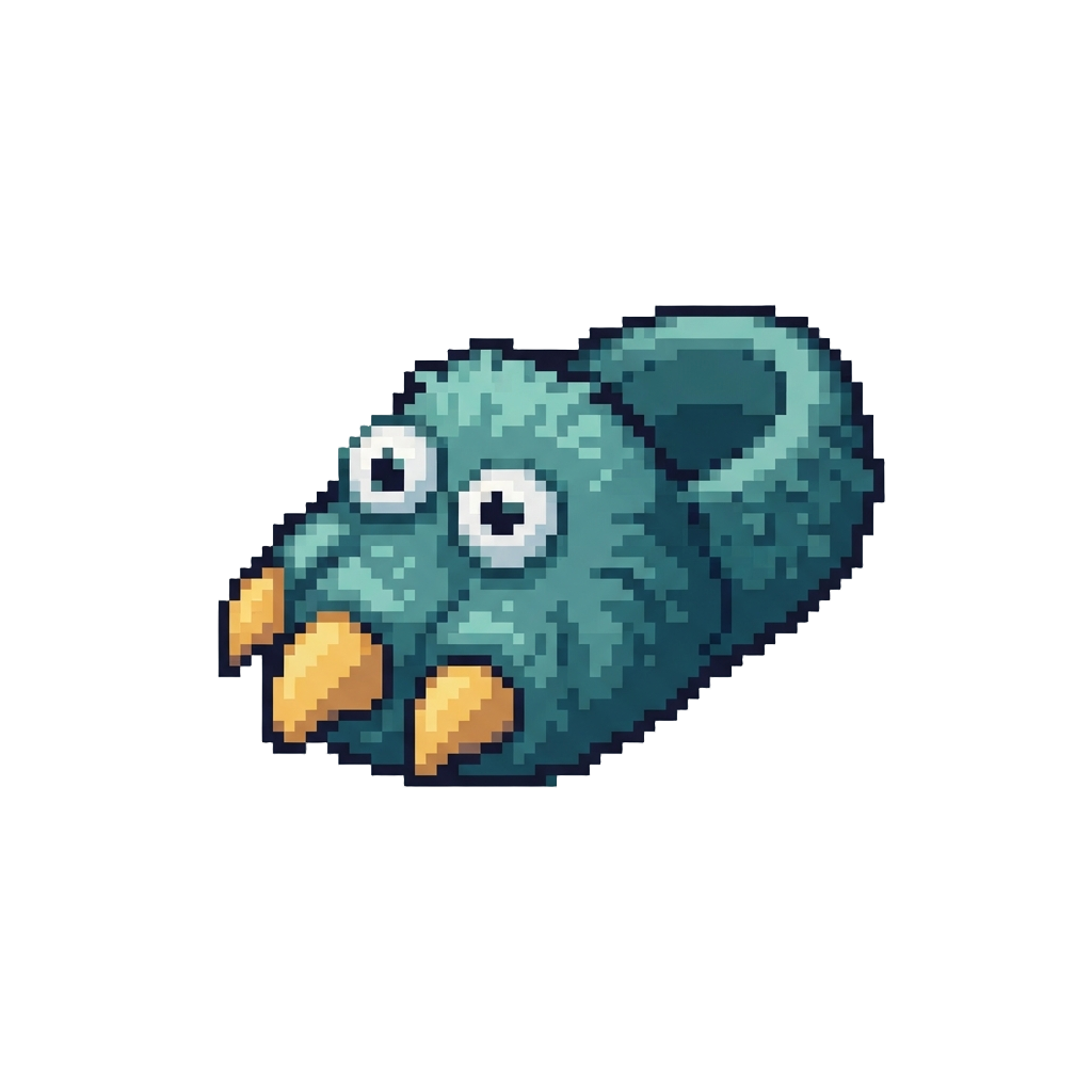 Fuzzy Monster-claw Slippers with Eyes