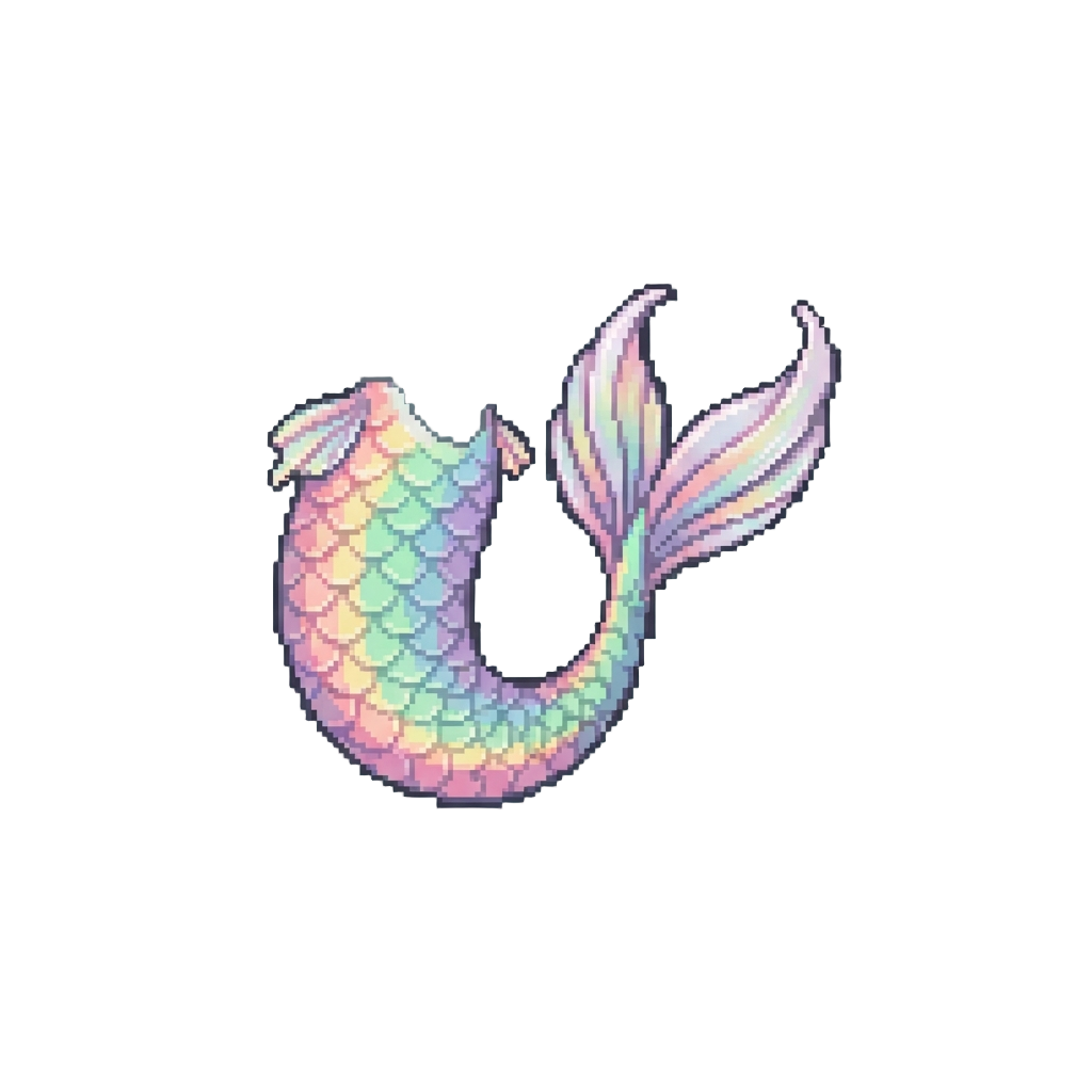 A Pastel Rainbow Mermaid Tail