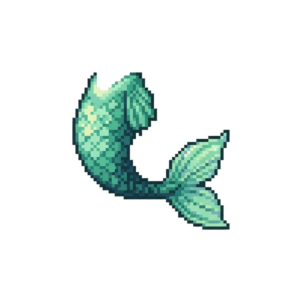A Shimmering Emerald Green Mermaid Tail