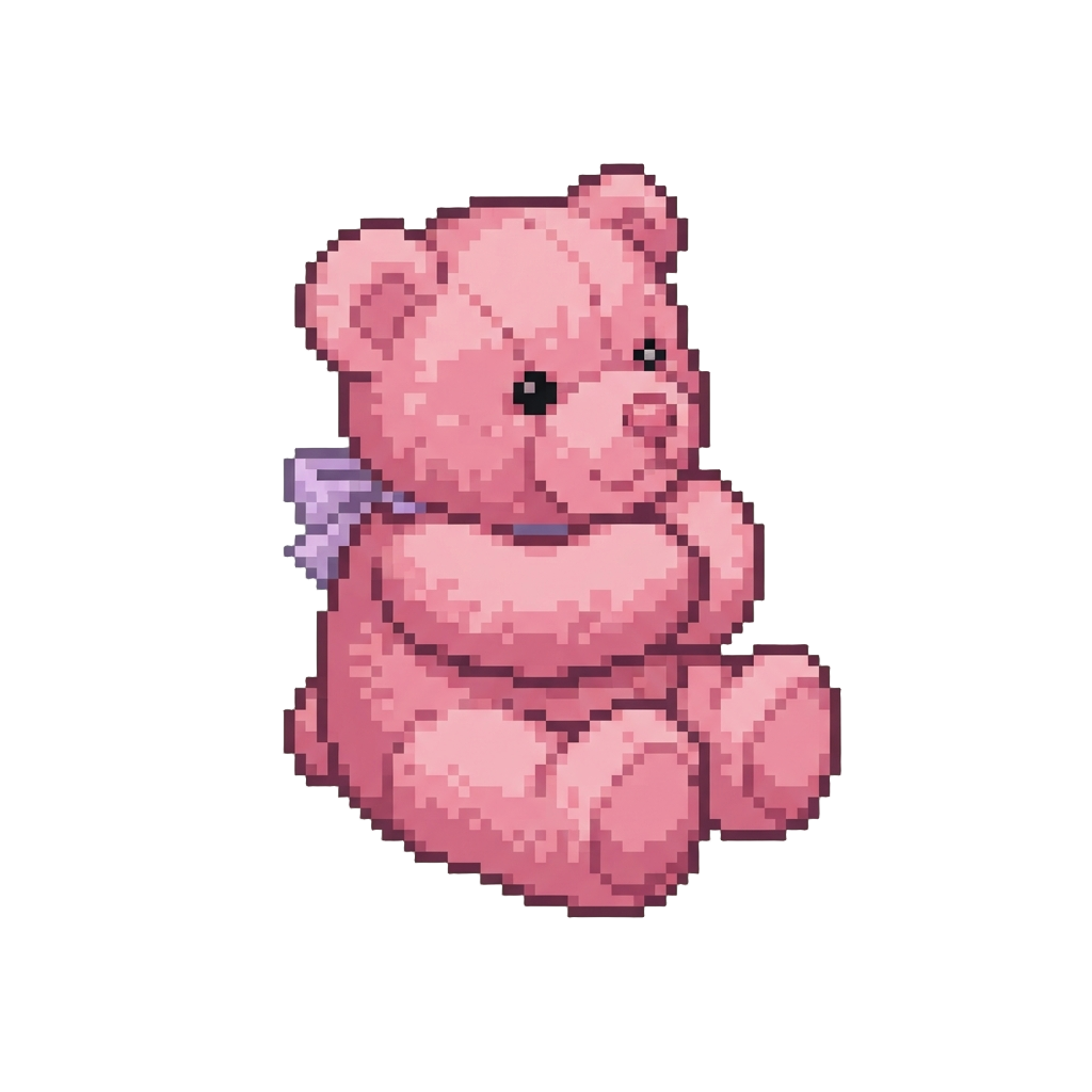 A Giant Fluffy Pink Teddy Bear Wrapped in a Big Hug
