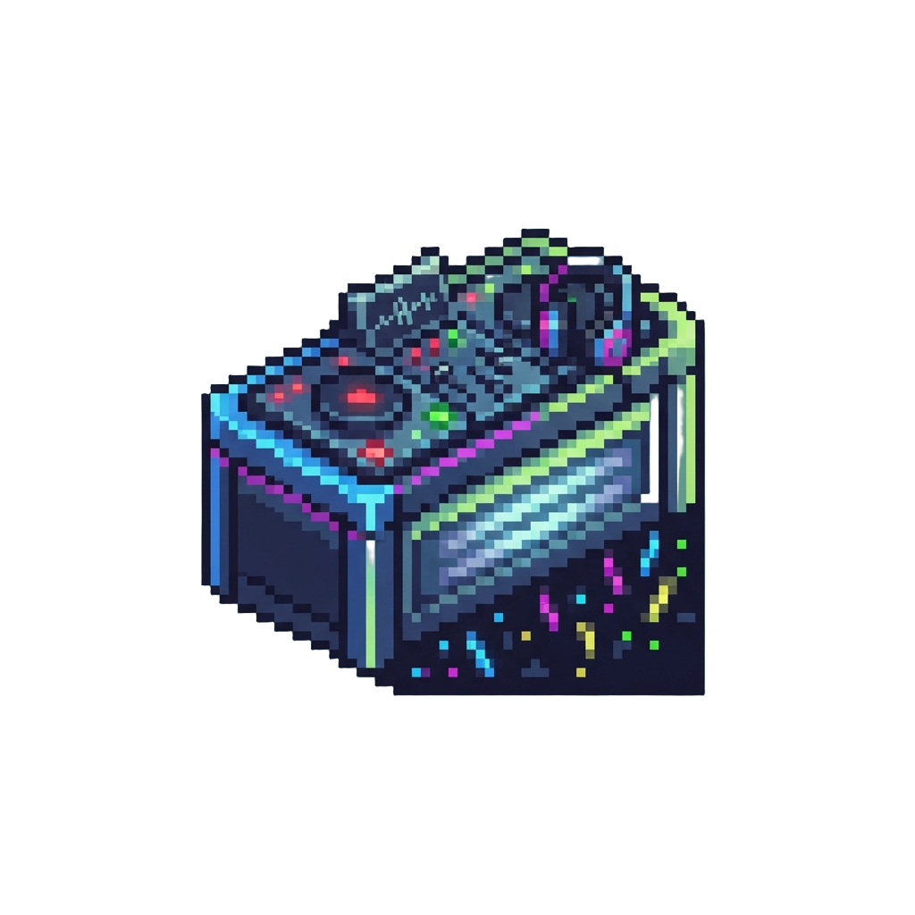 A Neon-lit Dj Booth with Headphones and a Glowstick Party