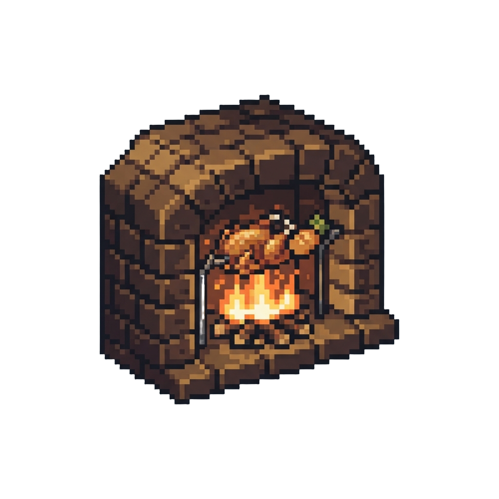A Cozy Warm Hearth with a Glowing Warm Feast
