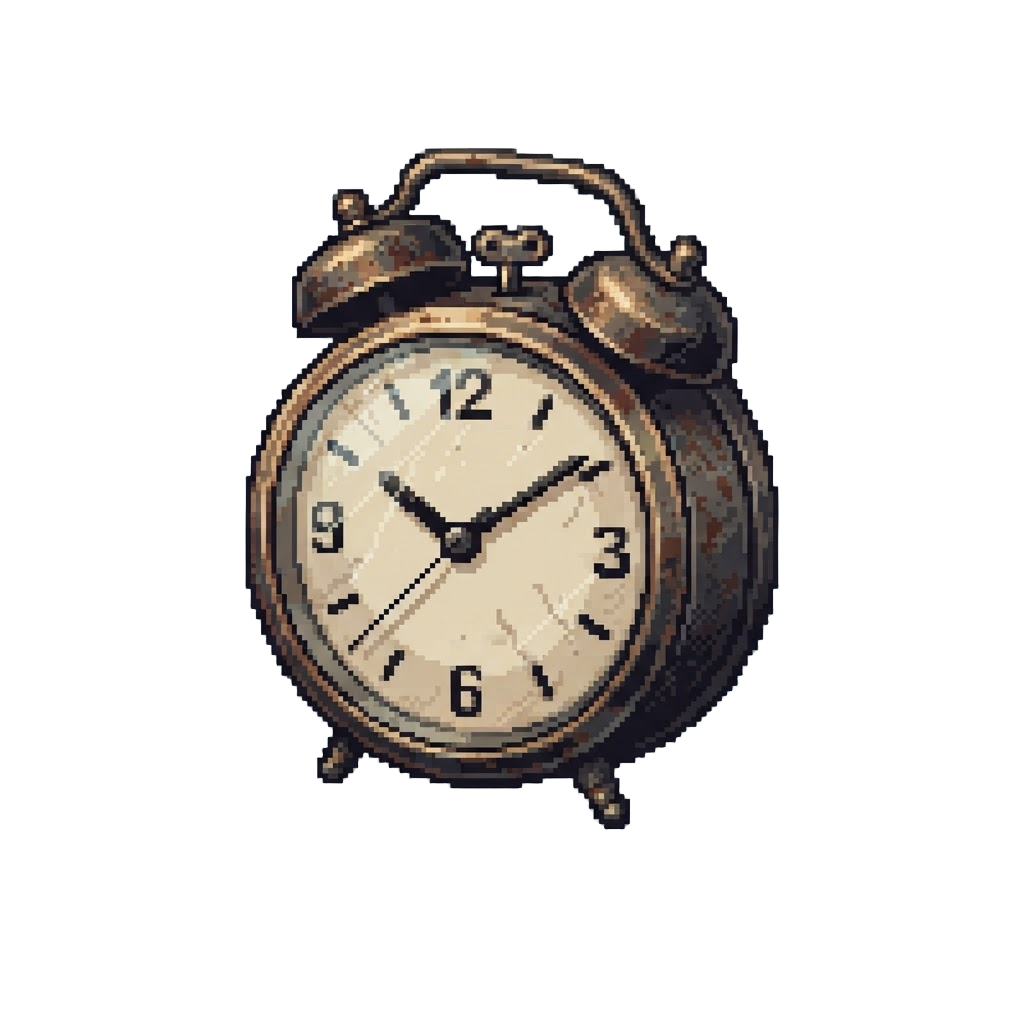 An Old Rusty Metal Alarm Clock