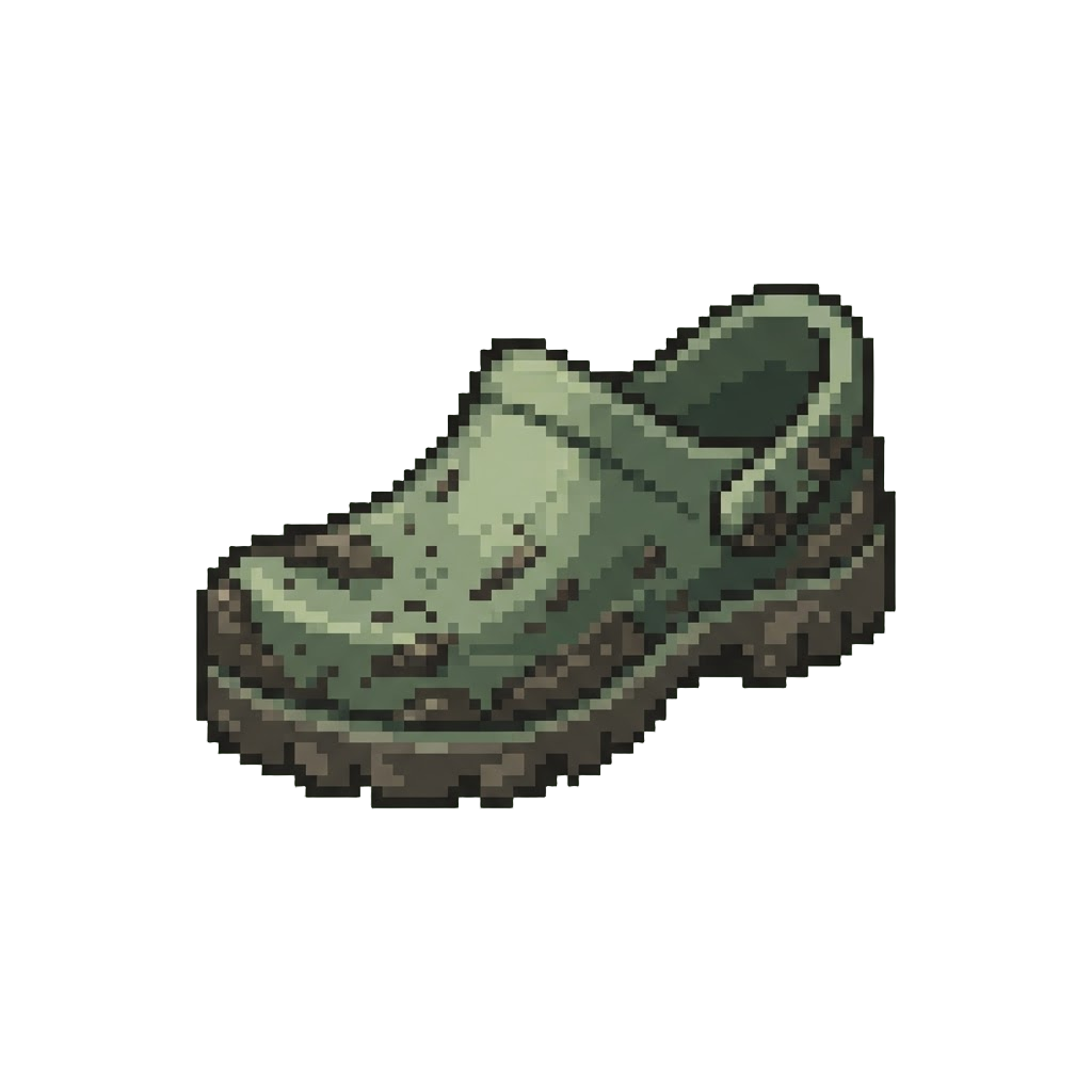 A Muddy Rubber Garden Clog