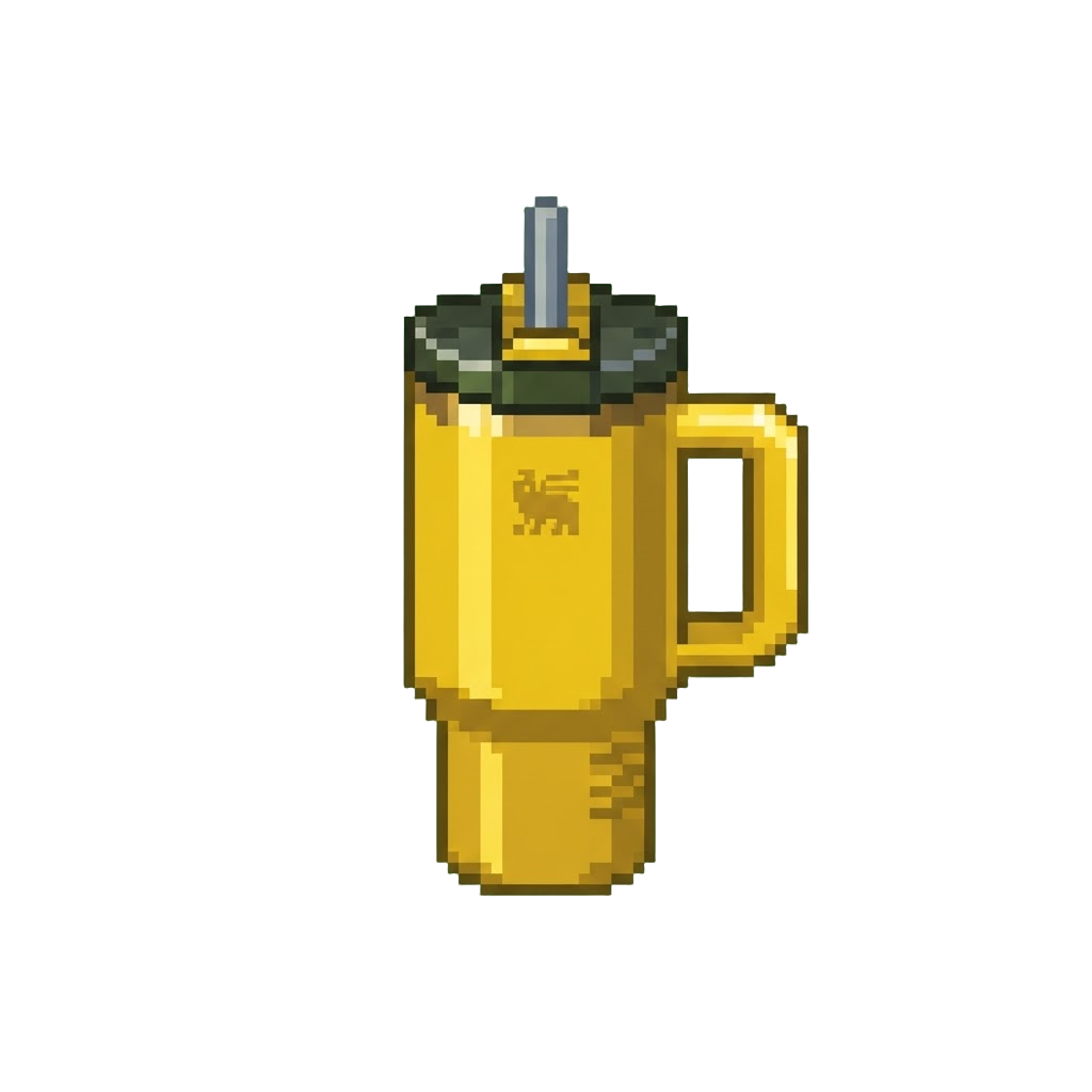 A Glittering Golden Stanley Tumbler