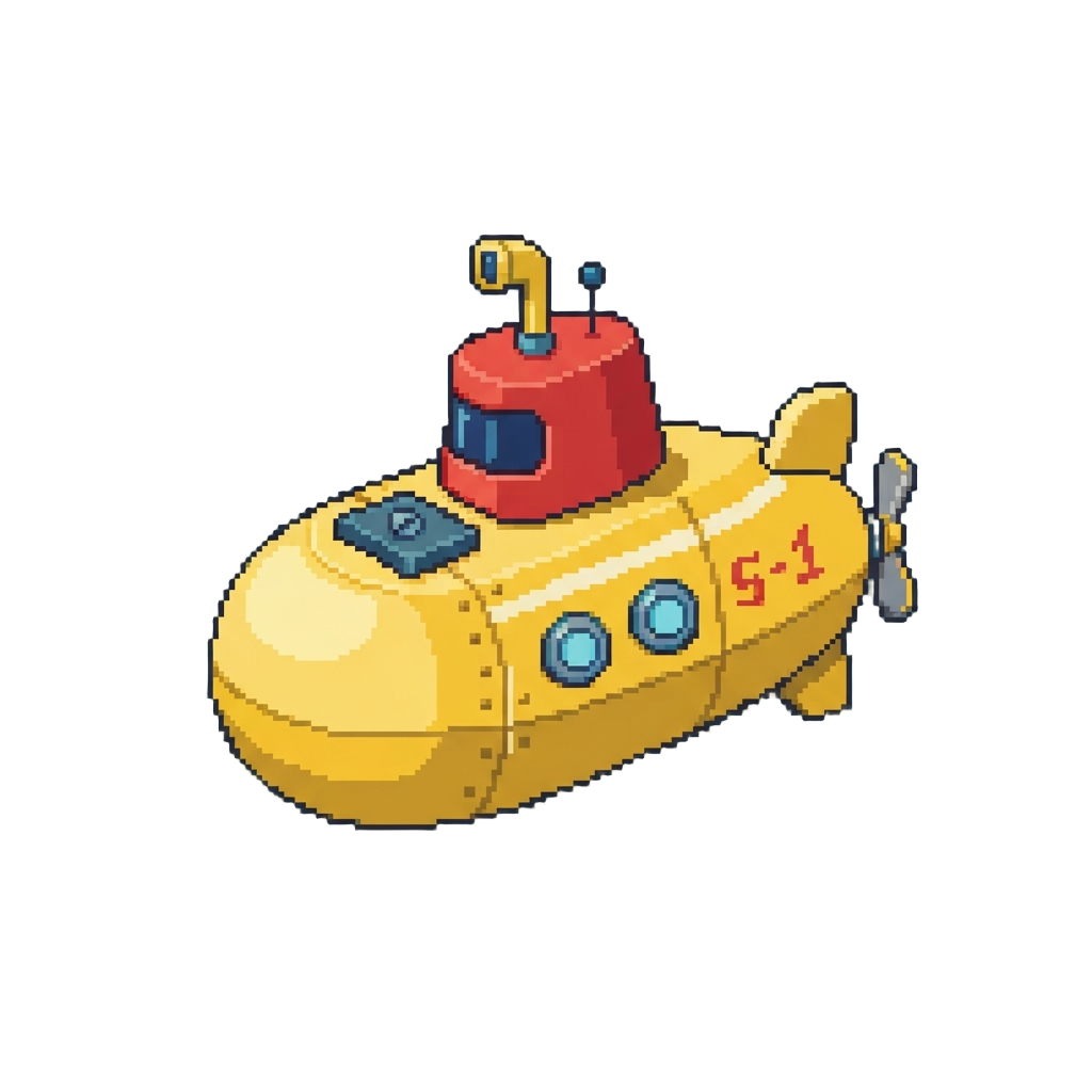 A Brightly Painted Toy Submarine