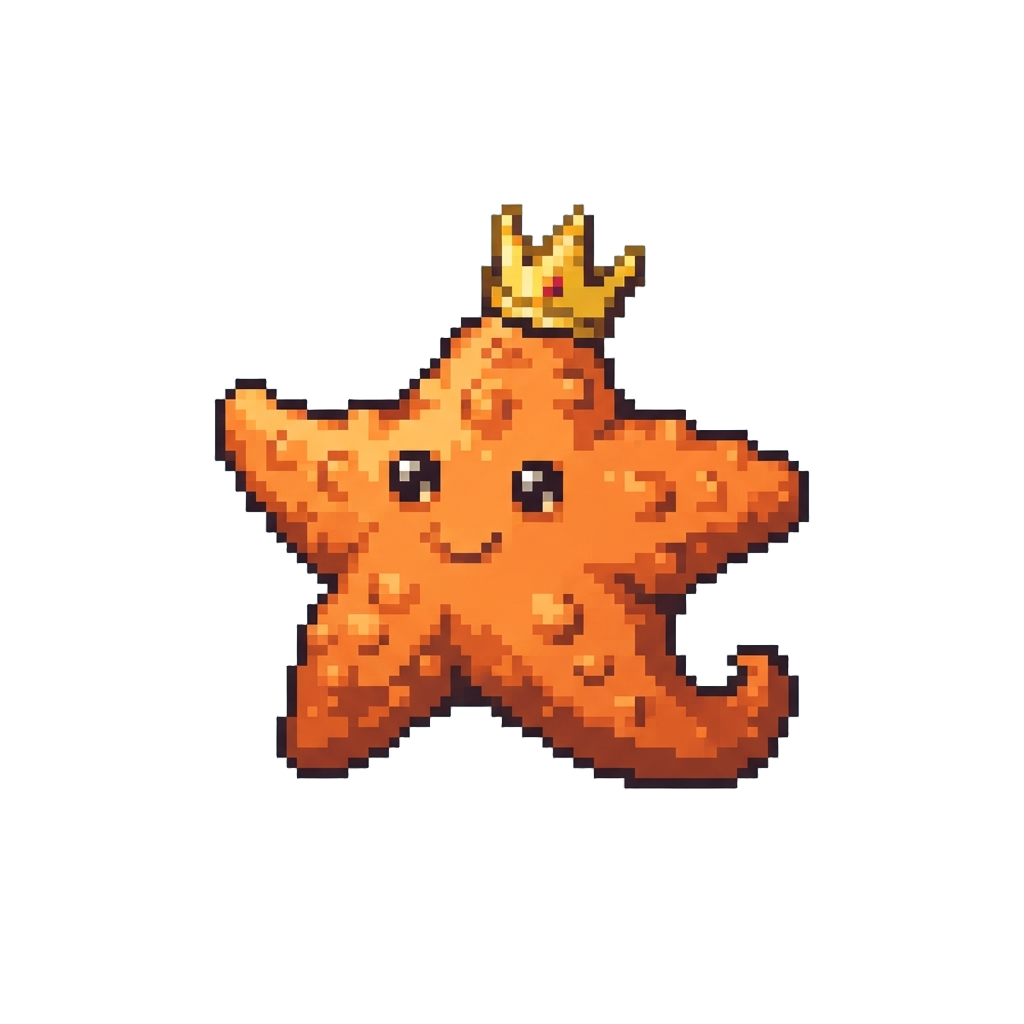 A Funny Starfish Wearing a Tiny Crown