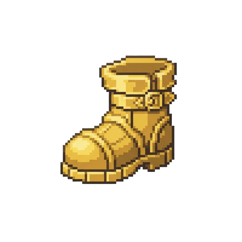 A Whimsical Golden Boot Shell