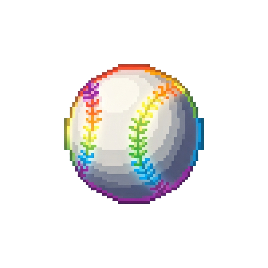 A Glowing Rainbow Baseball