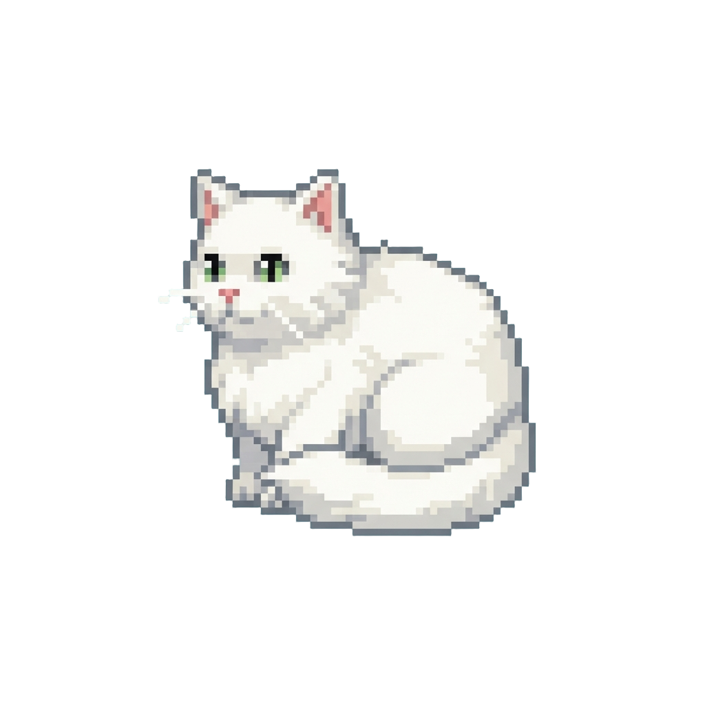 Fluffy Snow-white Cats