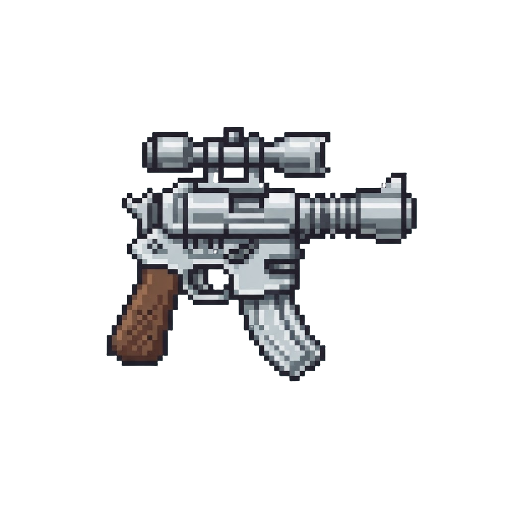 A Chrome-plated Mandalorian Heavy Blaster
