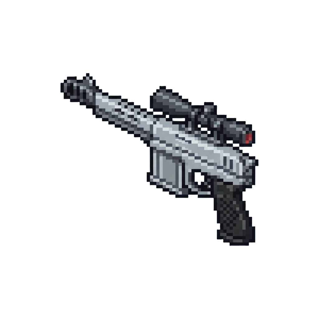 A Sleek Silver Sniper Blaster Pistol