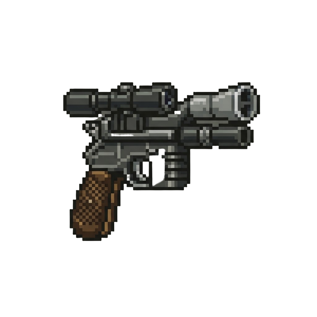 A Heavy Twin-barrel Dl-44 Blaster Pistol