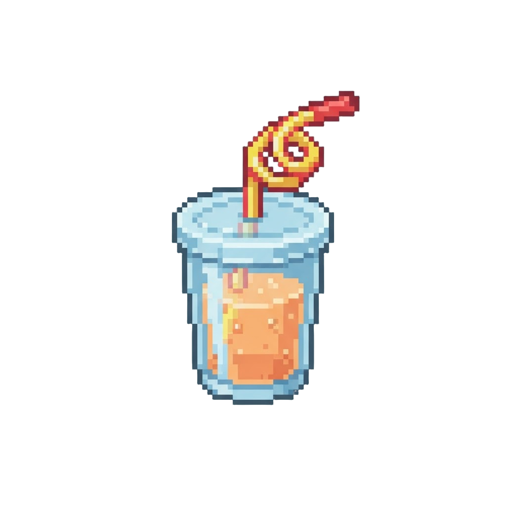 A Tiny Plastic Cup with a Springy Straw