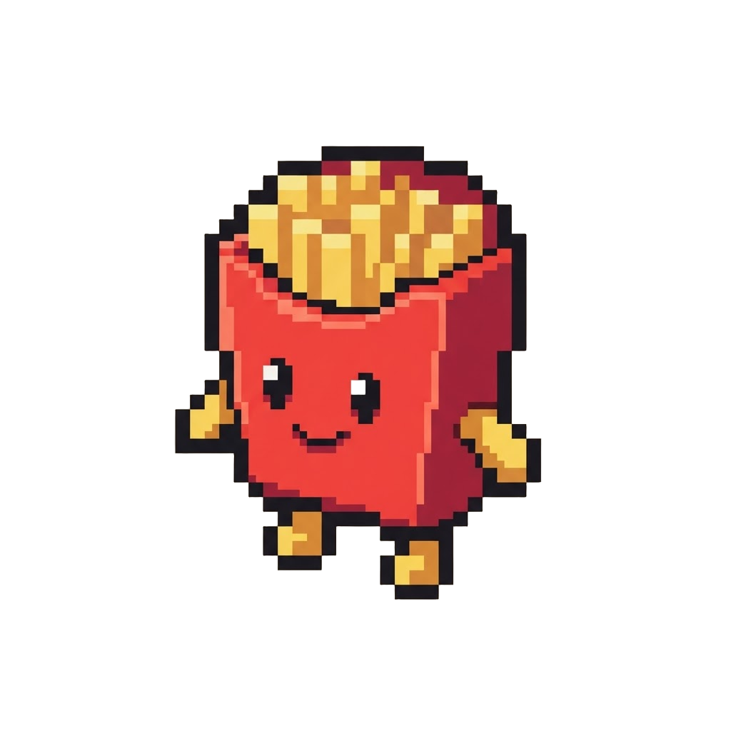 A Tiny Plastic Red Fry Box Mascot Figure