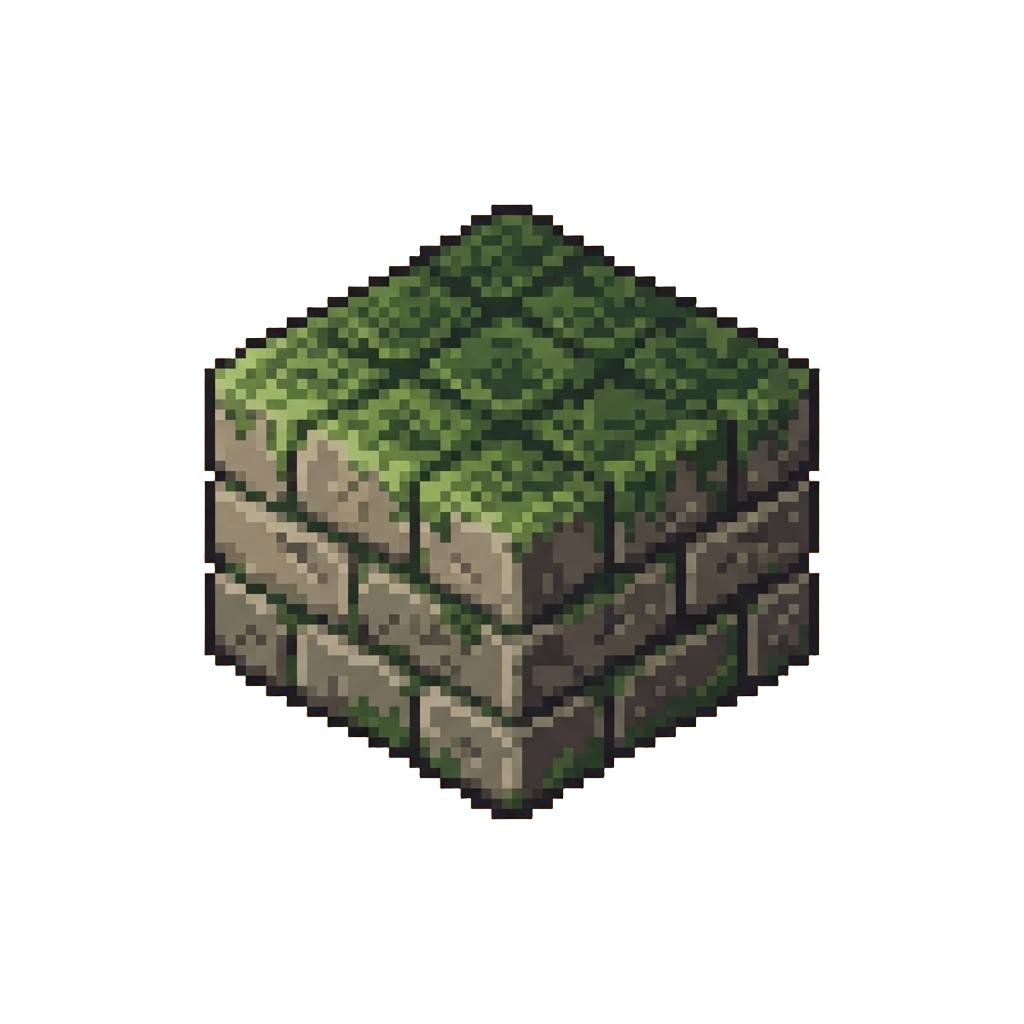 A Mossy Brick Platform