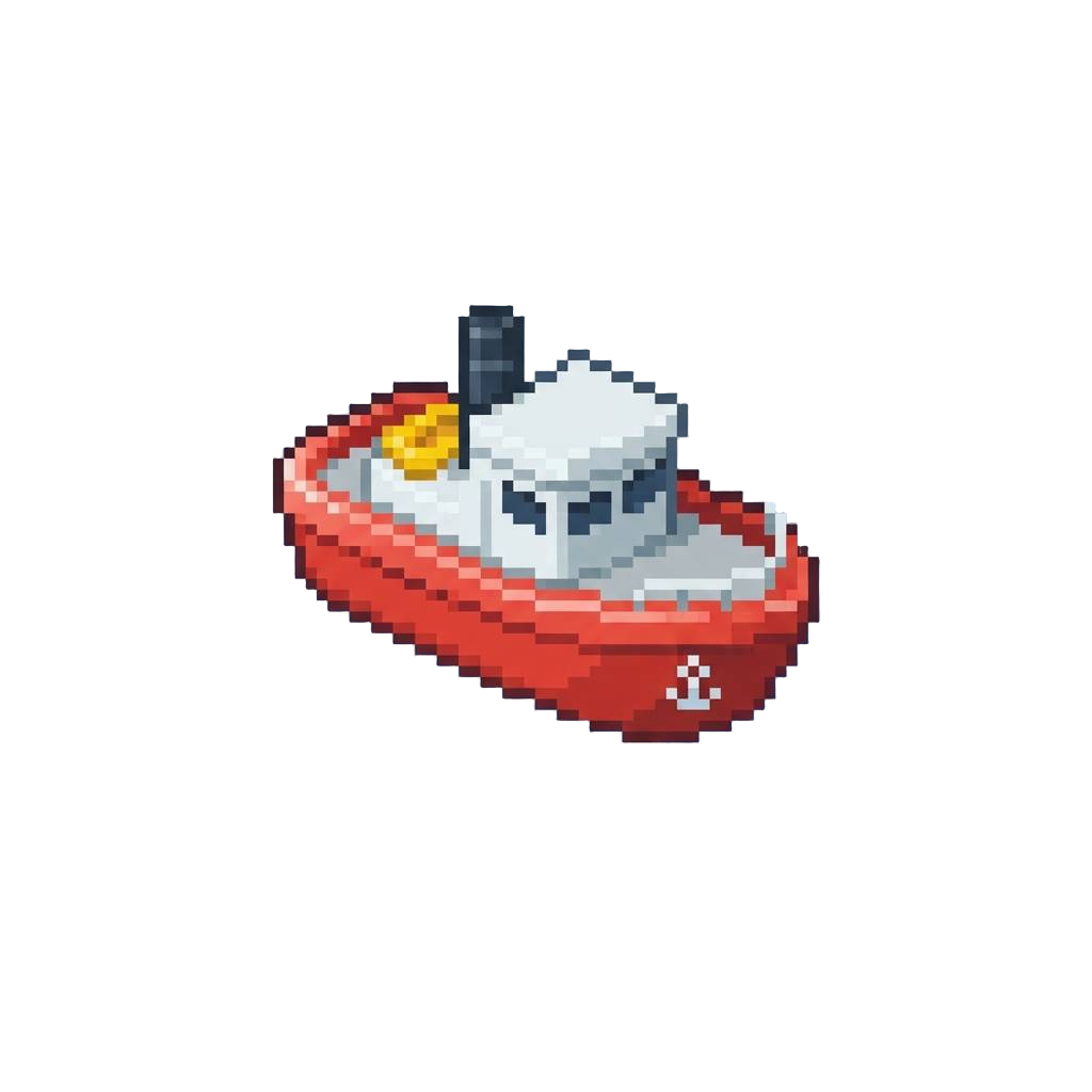 A Drifting Plastic Toy Boat