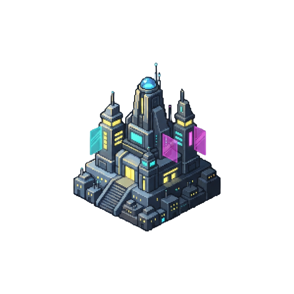 A Cyberpunk Techno-kingdom with Neon Skyscrapers and Glowing Holographic Banners