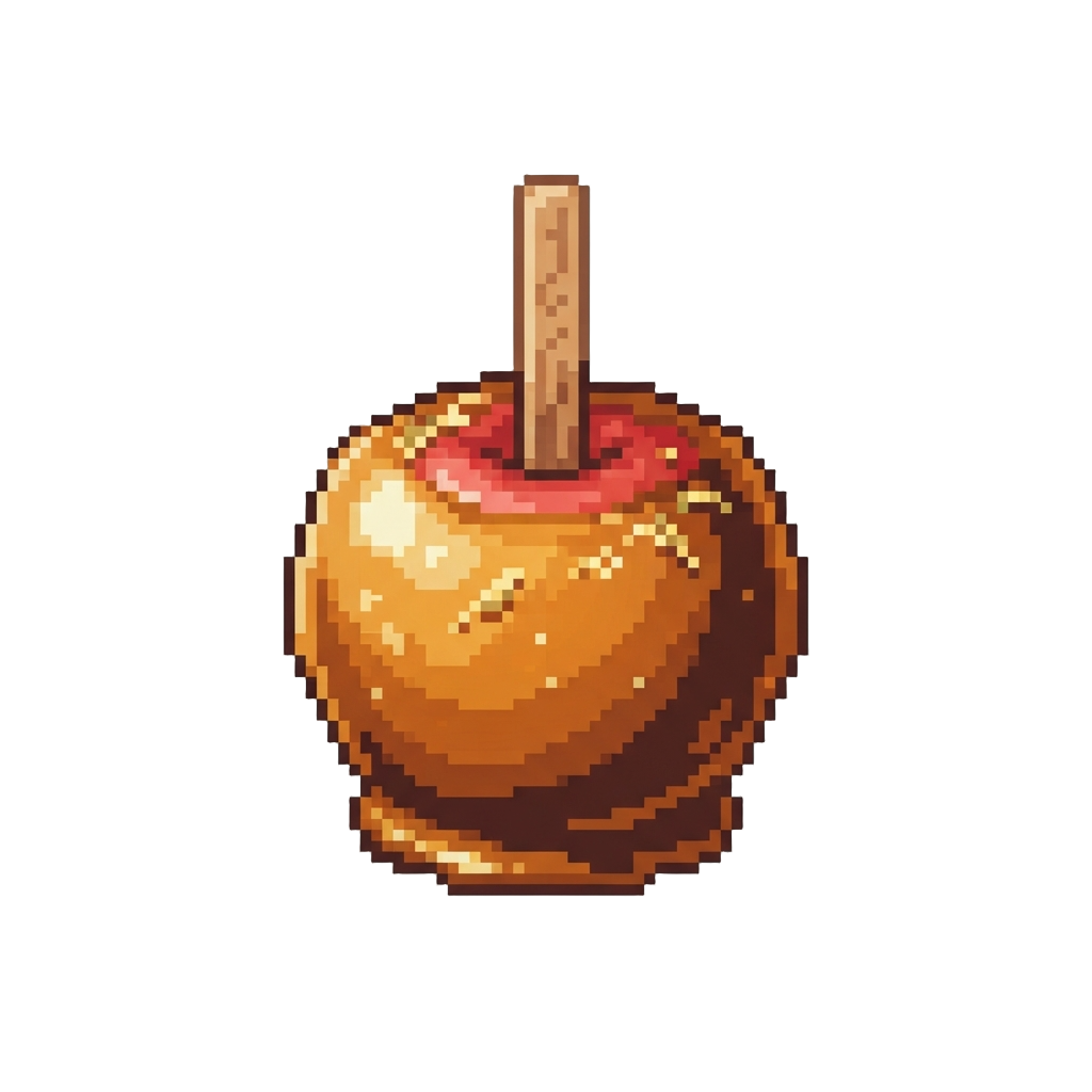 A Glittering Caramel Candy Apple with Gold Leaf