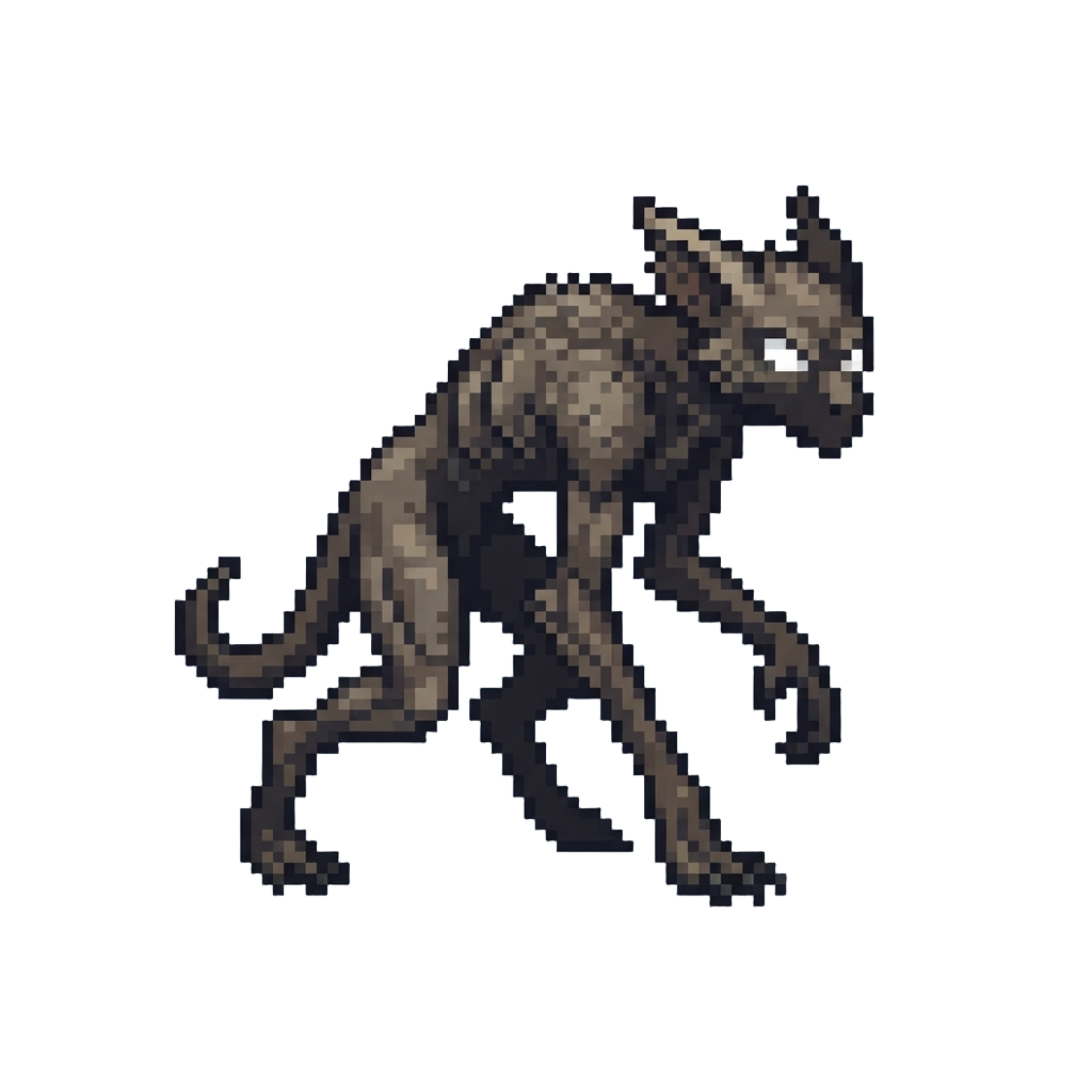 A Tall Slinking Cryptid with Luminous White Eyes