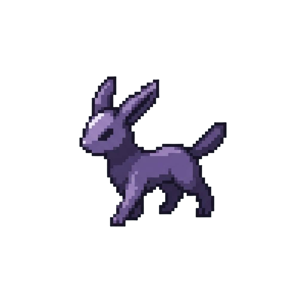 A Sleek Purple Shadow Beast with Long Pointed Ears