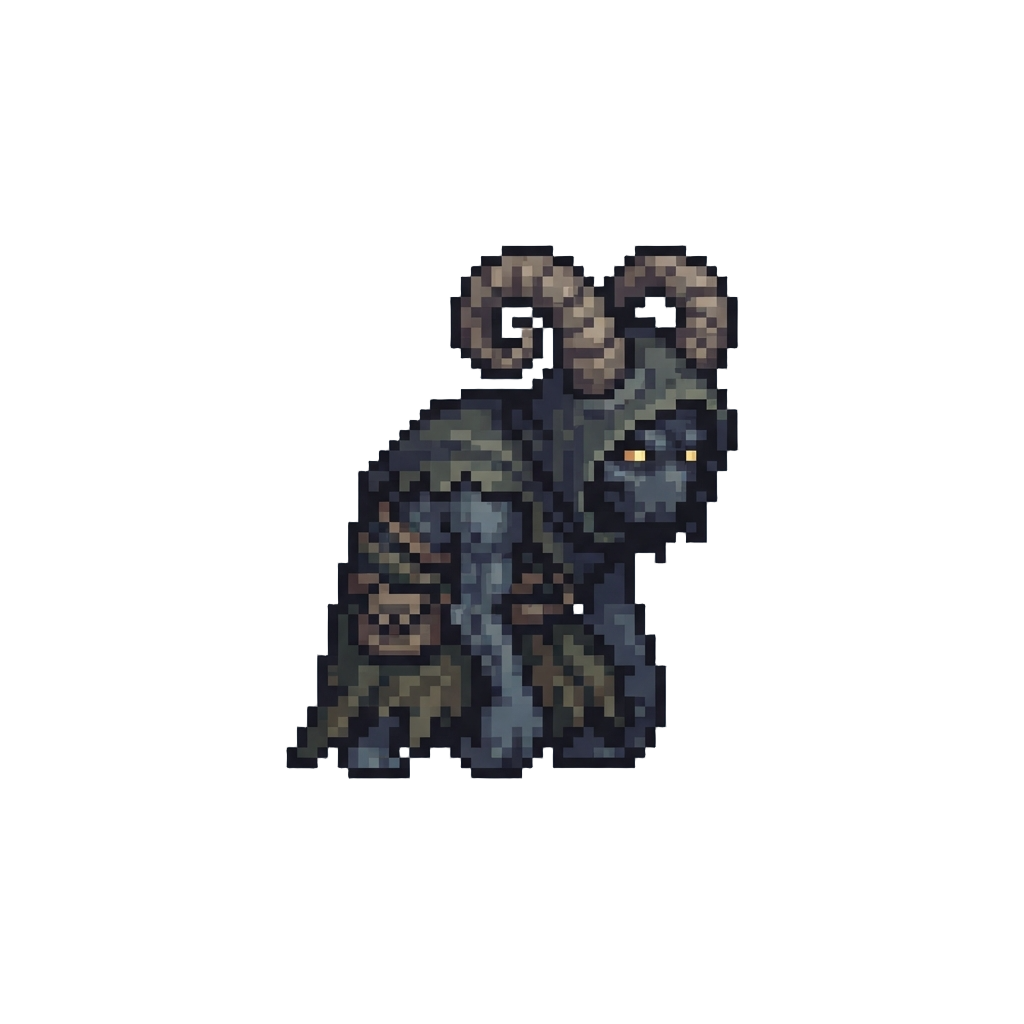 A Hunchbacked Mist Lurker with Twisted Horns