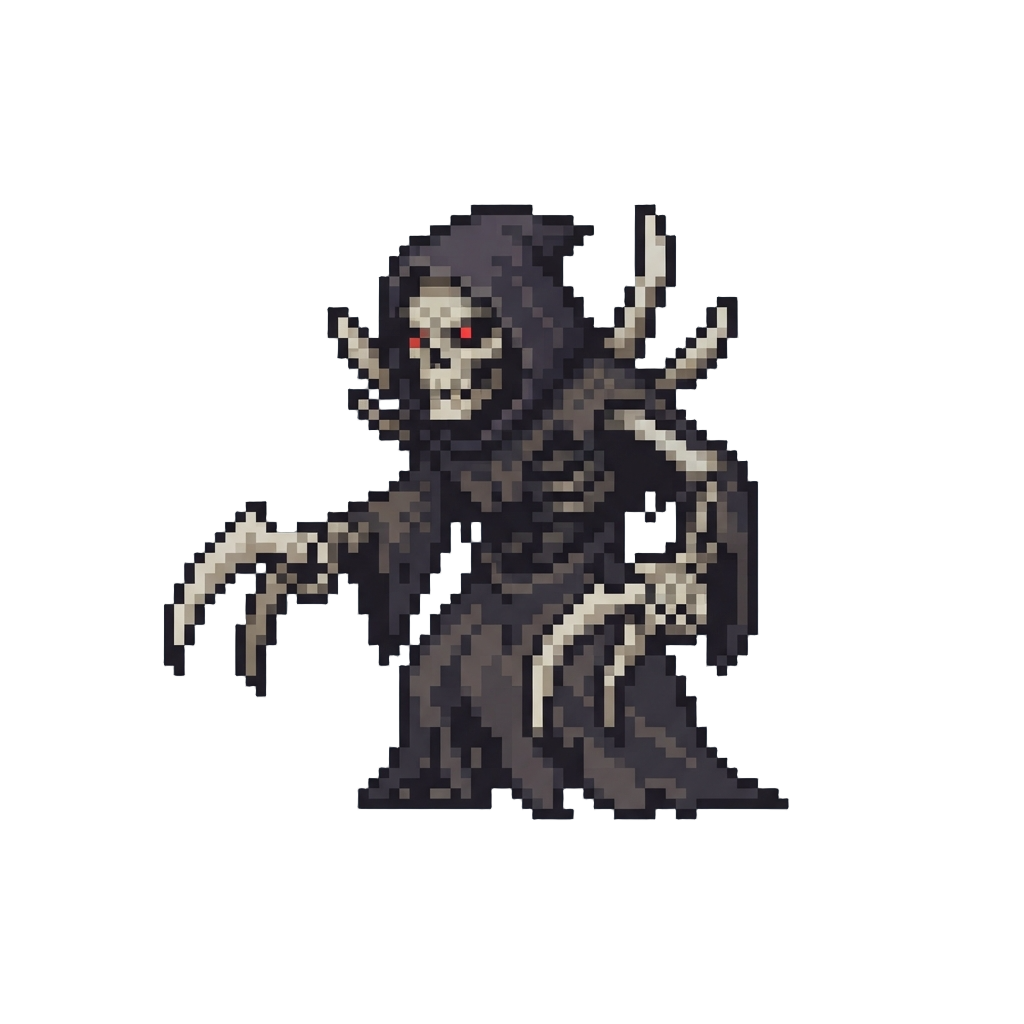 A Four-spined Skeletal Reaper Brandishing Ossified Claws