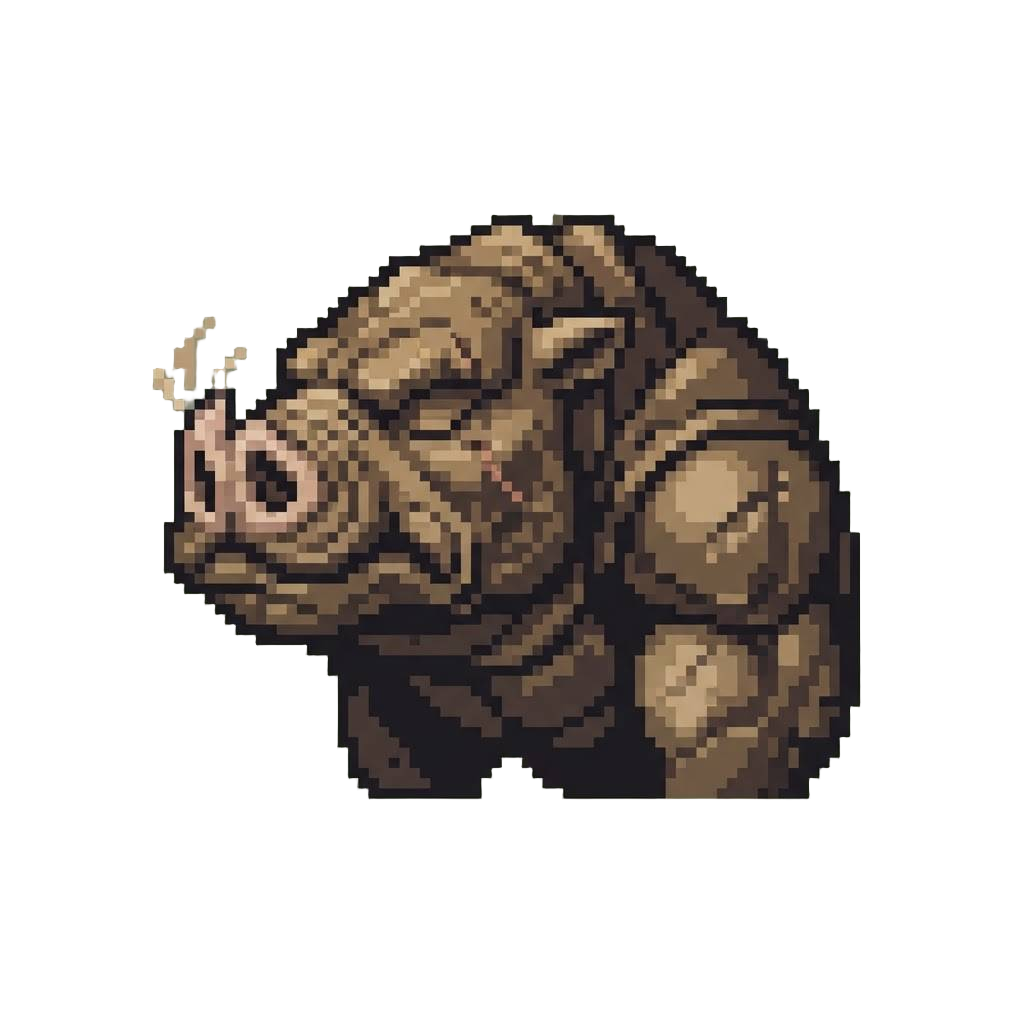 A Leathery Eyeless Brute Sniffing the Air with Twitching Nostrils