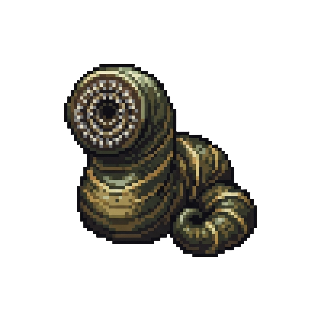 A Colossal Ringed Leech with Concentric Circles of Razor Teeth