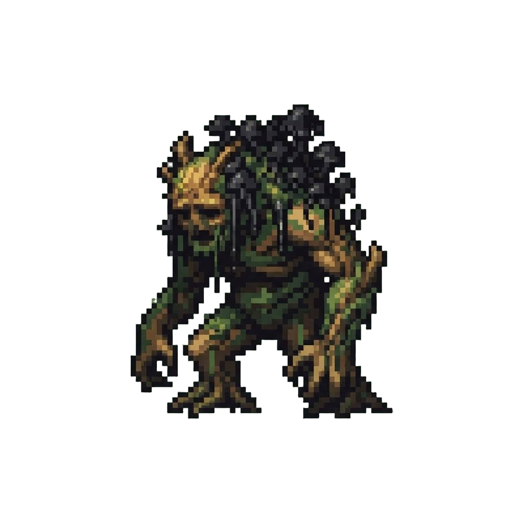 A Towering Shambling Blight-mass Choked with Weeping Black Fungi
