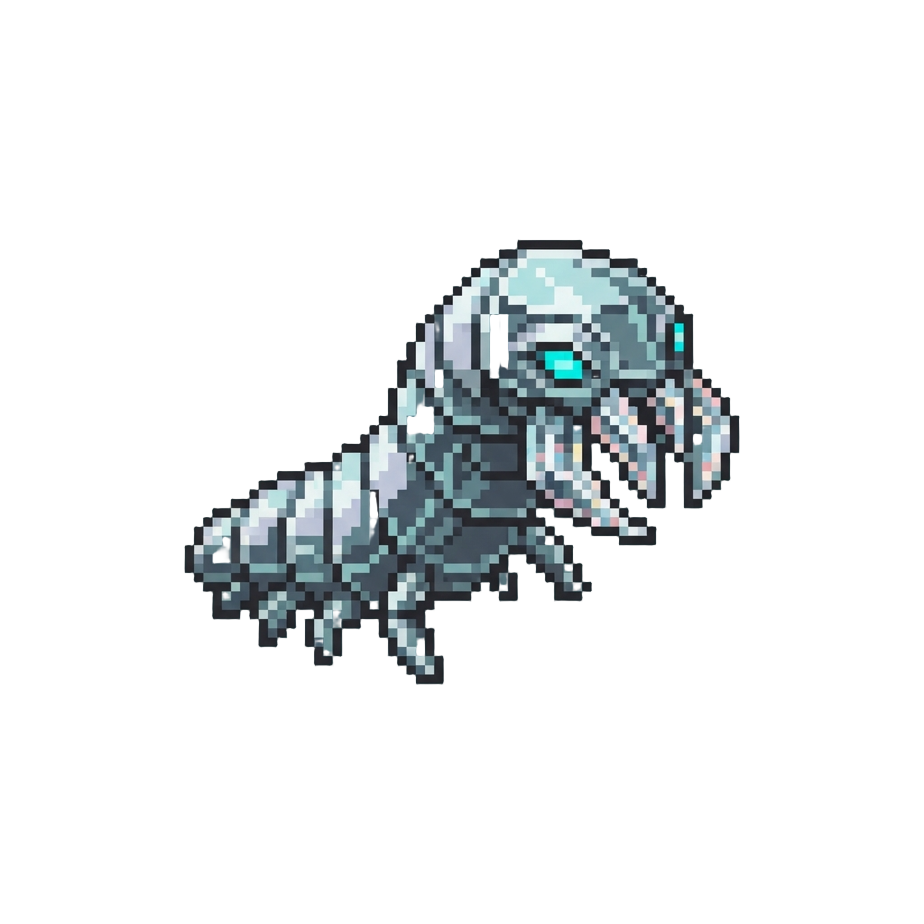 A Mirrored Glass Crawler with Splintered Prism Fangs