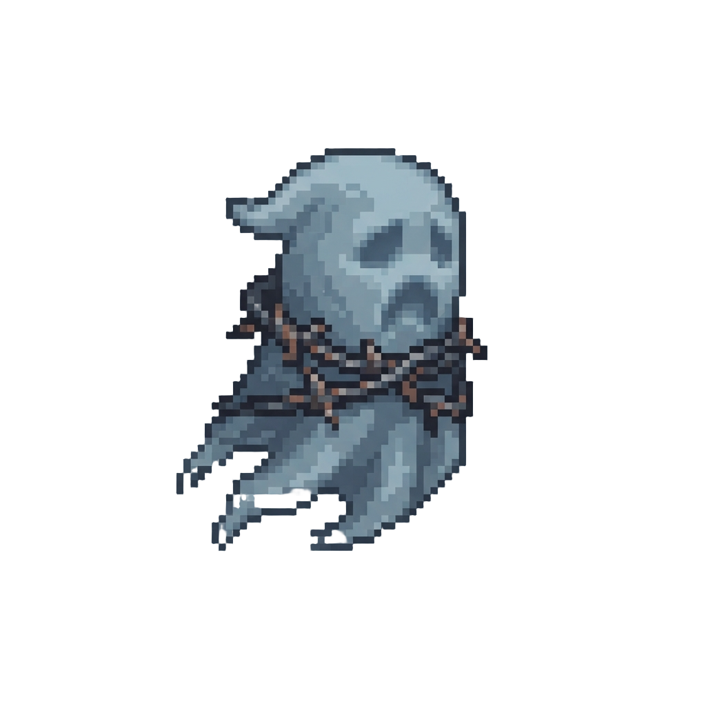 A Mute Phantom with Barbed Wire Bound Around Its Neck