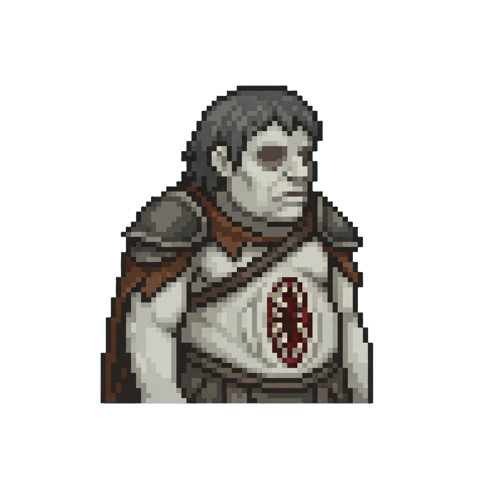 A Pale Blind Giant with a Vertical Fanged Torso Mouth