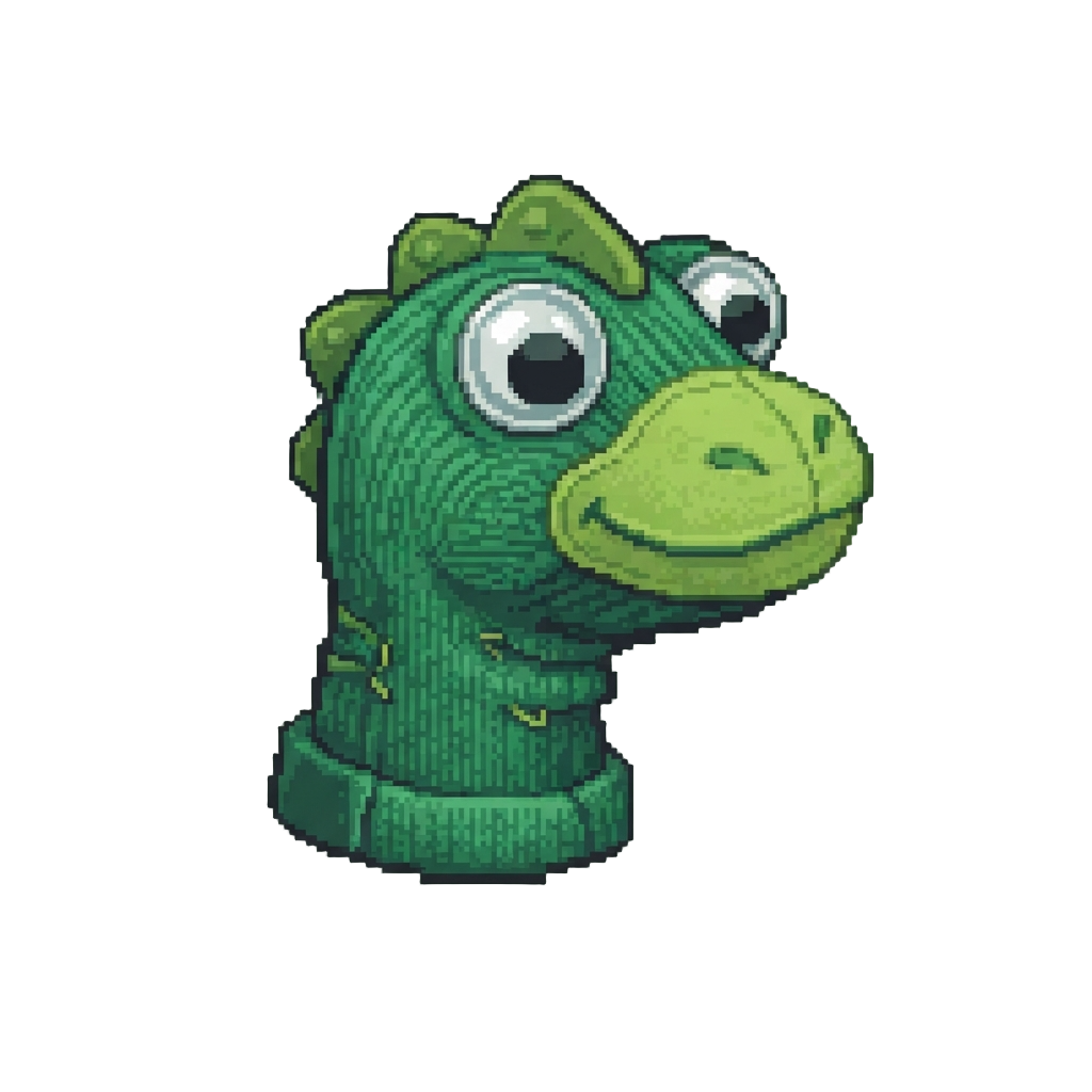 A Goofy Sock-puppet Lizard with Googly Glass Eyes